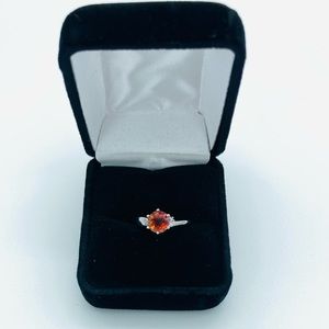 NEW LAB CREATED AZOTIC TOPAZ GLAMOURESQ 925 STERLING SILVER RING SIZE 8